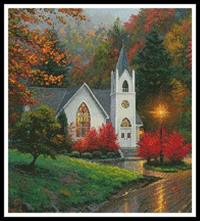 Autumn Chapel (Crop) by Artecy printed cross stitch chart